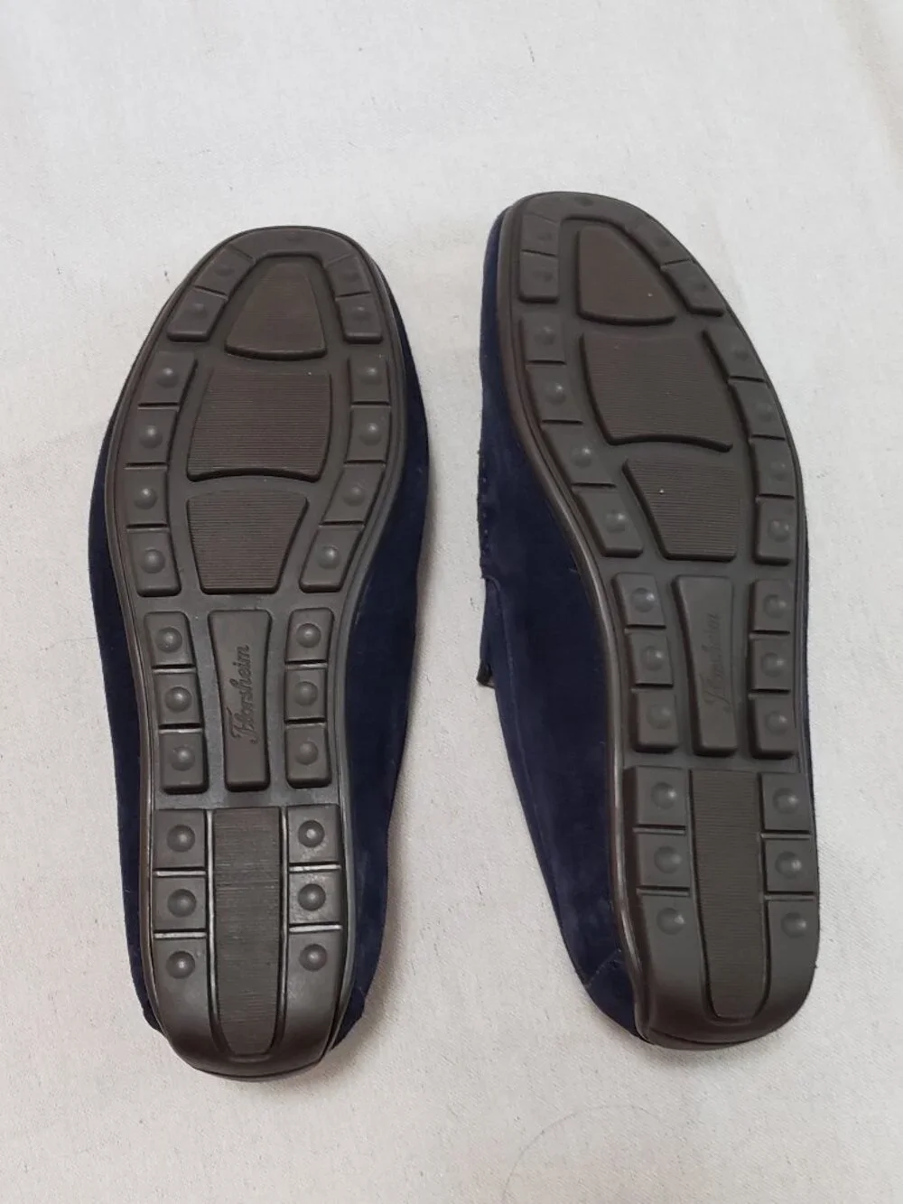 Florsheim Men’s Size 10.5 Navy Blue Loafer Suede Leather Slip-On Shoes Moc Toe